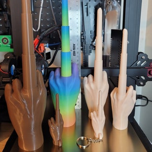 Collapsing Middle Finger | Gag Gift | Desk Toy | Fun Fidget Toy | Stocking Stuffer | 3D Printed