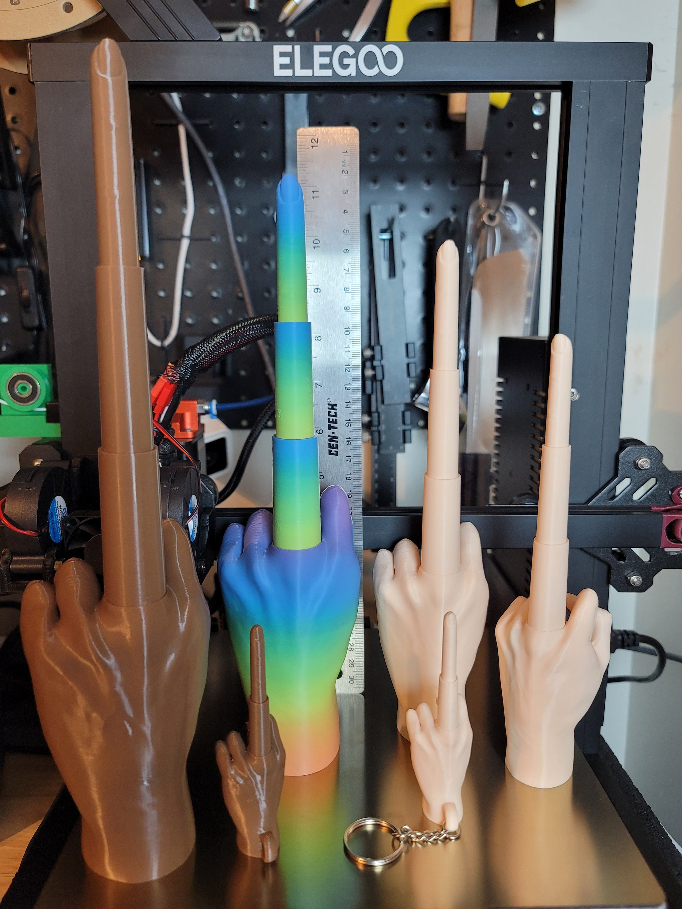 Collapsing Middle Finger | Gag Gift | Desk Toy | Fun Fidget Toy | Stocking Stuffer | 3D Printed