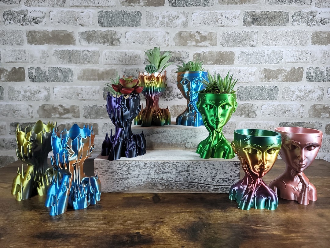 Melting/vine Woman Planter 3D Printed Etsy