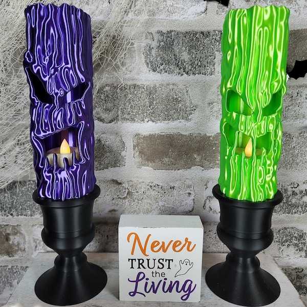 Creepy Candles w/LED Tea Light | Halloween Decor | Spooky Gift | 3D Printed