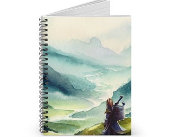 Notebook For Gamer Spiral Notebook Art Journal Gift Custom Notebook Fantasy Journal Watercolor Art Notebook