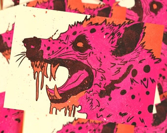 Punk Hyena Matte Cardstock Illustrated Art Print