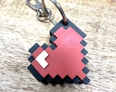 Minecraft Herz Schlüsselanhänger – Keychain 8-Bit Design, 3D-Druck – Einzigartiges Gamer Geschenk!