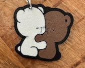 Teddy Bear Couple Keychain - 3D Printed Hugging Bears, Symbol of Love & Friendship | Unique Gift for Couples, Best Friends, Animal Lovers