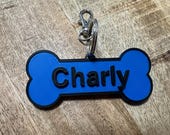Hundeknochen | Wunschtext | Personalisiertes Hundehalsband | 3D-gedruckter Hundeknochen mit Namensgravur | Geschenk für Hundebesitzer