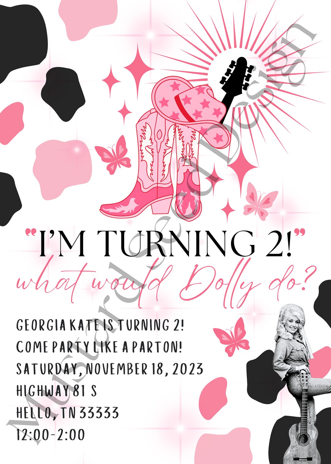 Dolly Parton Birthday Invite Etsy