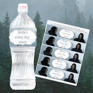 Eclipse Your Thirst: Twilight-Inspired Water Label twilight watch party team Edward team Jacob twilight party decor twilight birthday decor