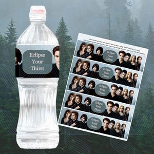 Eclipse Your Thirst: Twilight-Inspired Water Label twilight watch party team Edward team Jacob twilight party decor twilight birthday decor