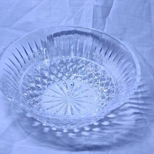 Rare Antique Waterford Crystal Bowl 9&quot; Diameter Serving Bowl Made in Ireland, great heirloom centerpiece for Kitchen Dining Shelf Decor