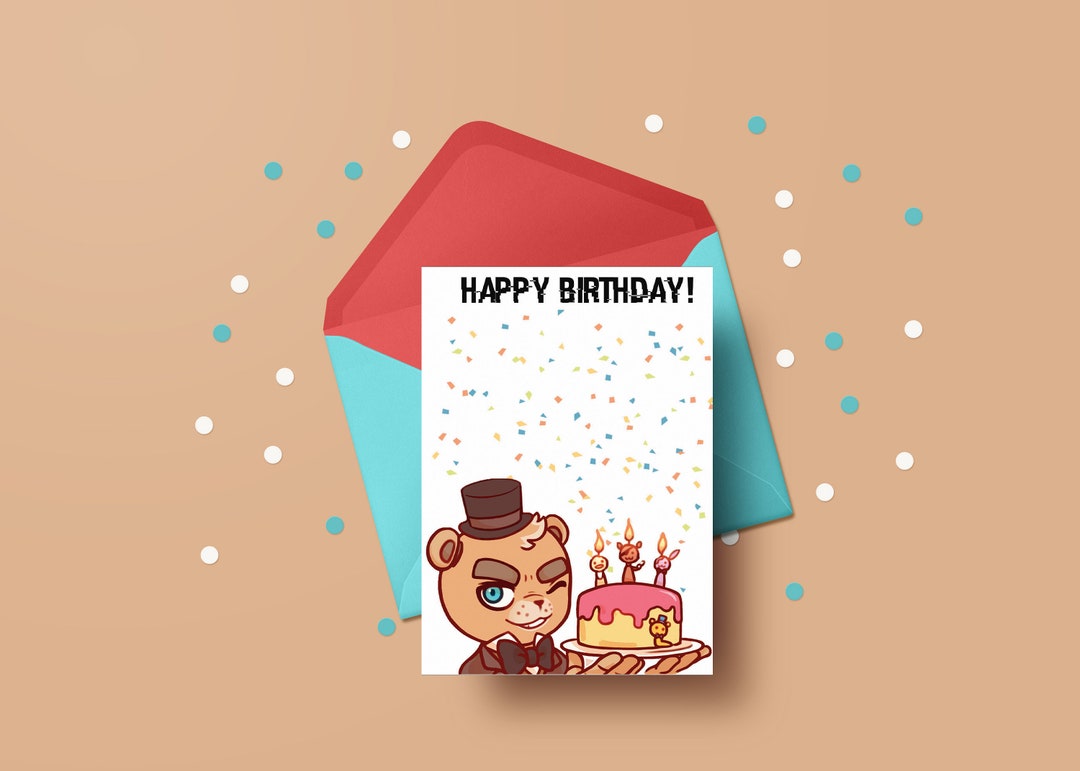 Five Nights at Freddy's Birthday Card Video Game Card Printable Digital ...