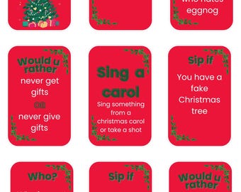 Santa's Sip-Off Drinking Card Game: Christmas Party Fun (Digital Download)