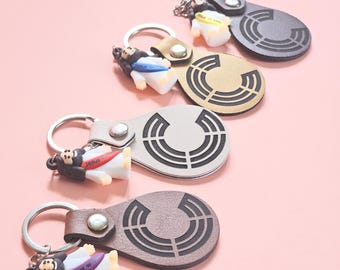 Cordón de cuero personalizado para llavero, llavero de cuero personalizado para mochila, etiqueta para pañalera, llavero personalizado
