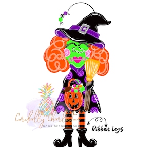 Cute Witch Door Hanger Template | Digital Template | Witch Door Hanger Template | Halloween SVG | Halloween Door Hanger Template