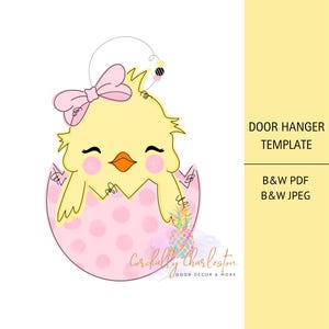 Easter Door Hanger Template | Digital Template | Door Hanger Template | Spring Door Hanger | Chick Door Hanger Template | Easter Chick