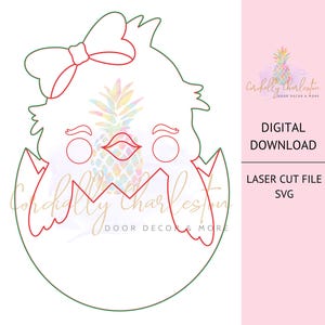 Easter Door Hanger Template | Digital Template | Door Hanger SVG | Spring Door Hanger | Chick Door Hanger Template | Easter Egg Chick