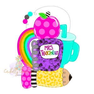 Teacher Door Hanger Template | Digital Template | Classroom Door Hanger Template | Teacher SVG | Class Door Hanger Template | School SVG
