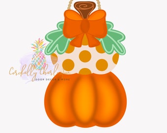 Stacked Pumpkin Door Hanger Template | Digital Template | Door Hanger Template | Fall SVG | Fall Door Hanger Template | Pumpkin Bow Design