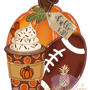 Football Door Hanger Template | Digital Template | Pumpkin Door Hanger Template | Template | Fall Template | Pumpkin Door Hanger Template