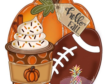 Football Door Hanger Template | Digital Template | Pumpkin Door Hanger Template | Template | Fall Template | Pumpkin Door Hanger Template