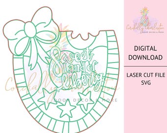 SVG patriottico / File digitale / Appendino per porta / Appendino per porta estivo / Modello di anguria / Quattro luglio / SVG rosso bianco blu / File laser