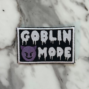 Goblin Mode Devil Emoji - Toppa ricamata da stirare e cucire