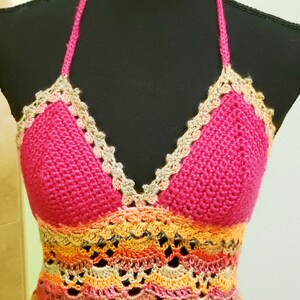 Sunset Beach halter crop top