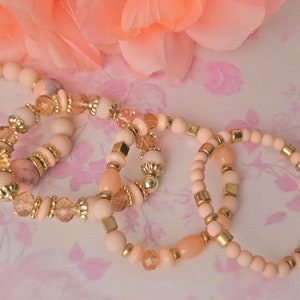 Handmade Pink Beaded Bracelet Beaded Handmade Pink Bracelet Charm Teacher Gift Bracelet Gift Charm Bracelet Birthday Gift Handmade Bracelet