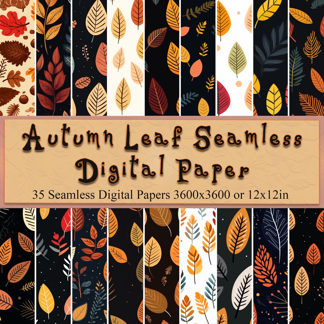 Fall Background Repeate Autumn / Fall Seamless Repeat Pattern, Printable Digital Paper, Vintage ...