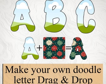CANVA Doodle Alfabet frames-sjabloon - sleep uw eigen doodle-lettertypeontwerp