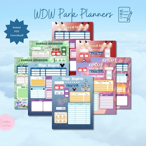 WDW Vacation Planner Templates | 4 Park Itinerary || Instant Download + Printable PDF