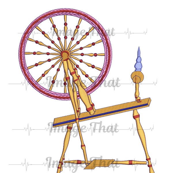 Instant Digital Download for Embroidery Design Heroines Of Jericho Spinning Wheel