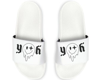 Young Hearts Co. Melt Youth PU Slide Sandals White