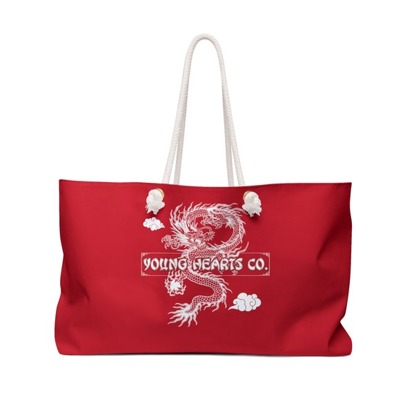 Young Hearts Co. Dragon Slayer Weekender Bag Rojo, Dragón, Tatuaje, Oriental, Pop Art, 90's, Streetwear, Teens, Street Fashion, OOTD