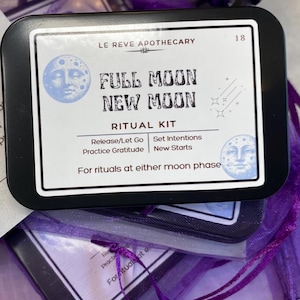 Full Moon New Moon Ritual Kit: Crystal Energy, Travel Altar