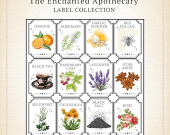 The Enchanted Apothecary Label Collection - Herb & Spice Jar Labels | Printable Kitchen Organization | Digital Download