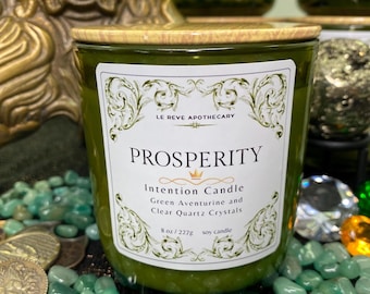 Prosperity Ritual Candle — Eucalyptus Mint | Crystal Intention Candle for Abundance & Success