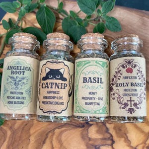 Apothecary Ritual Herbs: Vintage Labeled Spices - Single Jar (10ml)