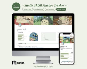 2026 Studio Ghibli Finance Tracker Notion Template | Minimalist Notion All-In-One Life Planner, Aesthetic Notion Dashboard
