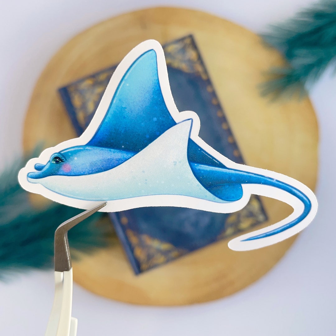 Manta Ray Die Cut Vinyl Sticker | Laptop Decal Large Kawaii Inspired ...