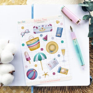 Foglio di adesivi per le feste / Adesivi per diario d'arte illustrati ispirati ai fiori, planner, bullet journal, adesivi con taglio a bacio per album di ritagli