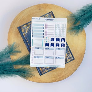 Feuilles d'autocollants pour agenda | Autocollants fonctionnels Autocollants pour carnet d'art, agenda unique, bullet journal, feuilles d'autocollants découpées dans un album