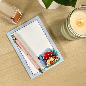 Mushroom Notepad A6 | Fairy Cottage Stationery | Cottagecore To Do List | Market Notepad | Illustrated Mushy Notepad | Magical Memo Pad