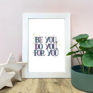 Impresión de arte positivo / Ilustración dibujada a mano, Recordatorio único de cuidado personal, Arte lindo, Sin enmarcar, Impresión A5, A6 / Pared de galería / Acogedor y tarjeta