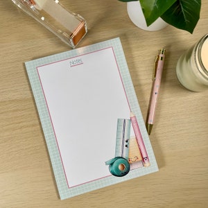Libreta de notas A5 de papelería Kawaii / Linda libreta desprendible ilustrada a mano, papel para escribir cartas, bloc de notas Kawaii de bolsillo / acogedor y con forma de tarjeta