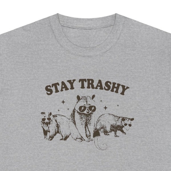 Stay Trashy Raccoon Sarcastic Unisex Heavy Cotton Tee