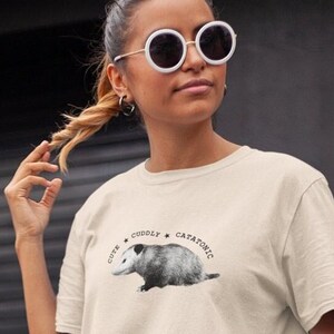 LookHUMAN Not Today Predators Opossum Black Mens/Unisex Cotton T-Shirt - Size X-Large