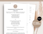 Independent Contractor Agreement, Editable Independent Contract, Contract Template, Contract PDF, Instant Download, Canva Template