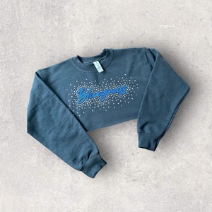 Personalized rhinestone sweatshirt crop top or full length image 5