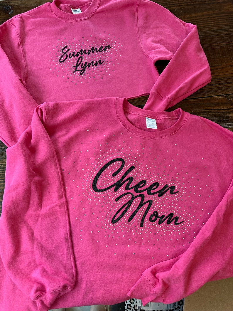 Personalized rhinestone sweatshirt crop top or full length image 3