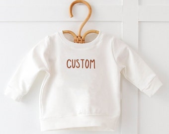 Baby Sweatshirt | Benutzerdefinierte Kleinkind Sweatshirt | Personalisiertes Sweatshirt für Kleinkinder | Neutrales Sweatshirt für Baby | Neugeborenen Geschenk |